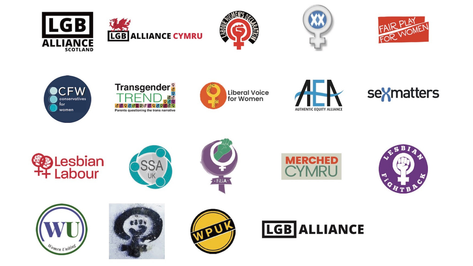 Logos of organisations listed
