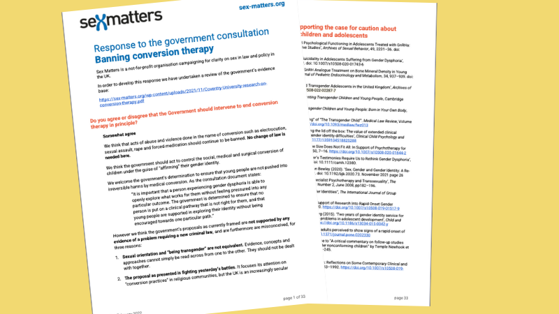 Response to the government consultation banning conversion therapy