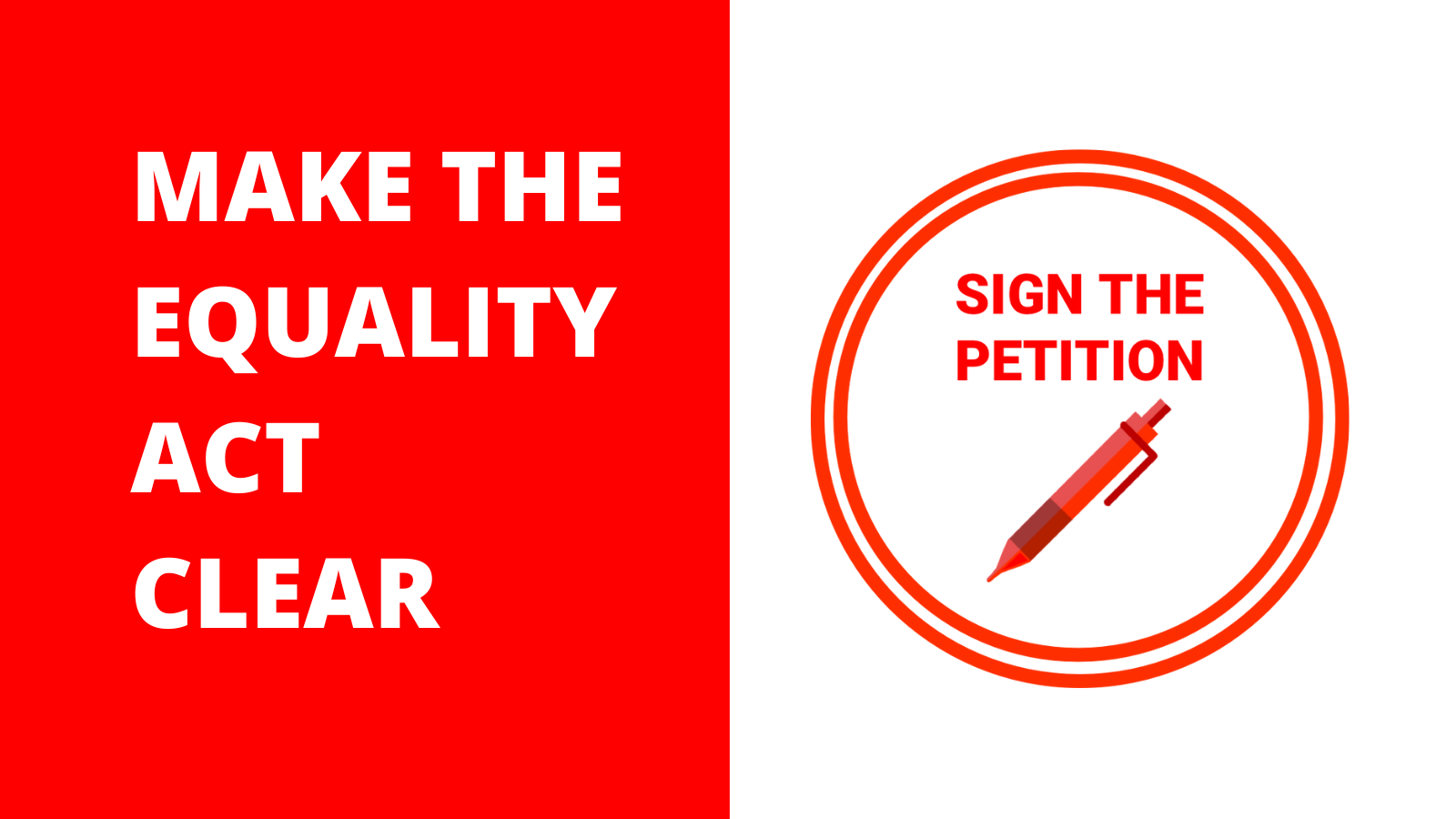 Make the Equality Act clear – sign the petition