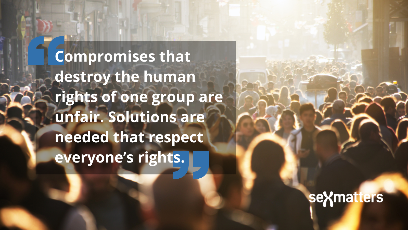 Compromises that destroy the human rights of one group are unfair. Solutions are needed that respect everyone’s rights.