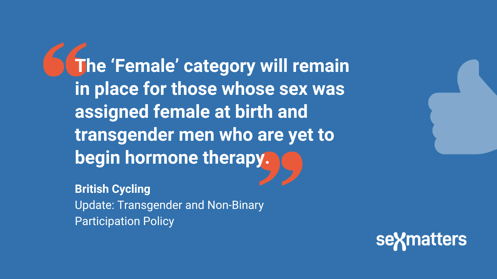 The ‘Female’ category will remain in place for those whose sex was assigned female at birth and transgender men who are yet to begin hormone therapy.