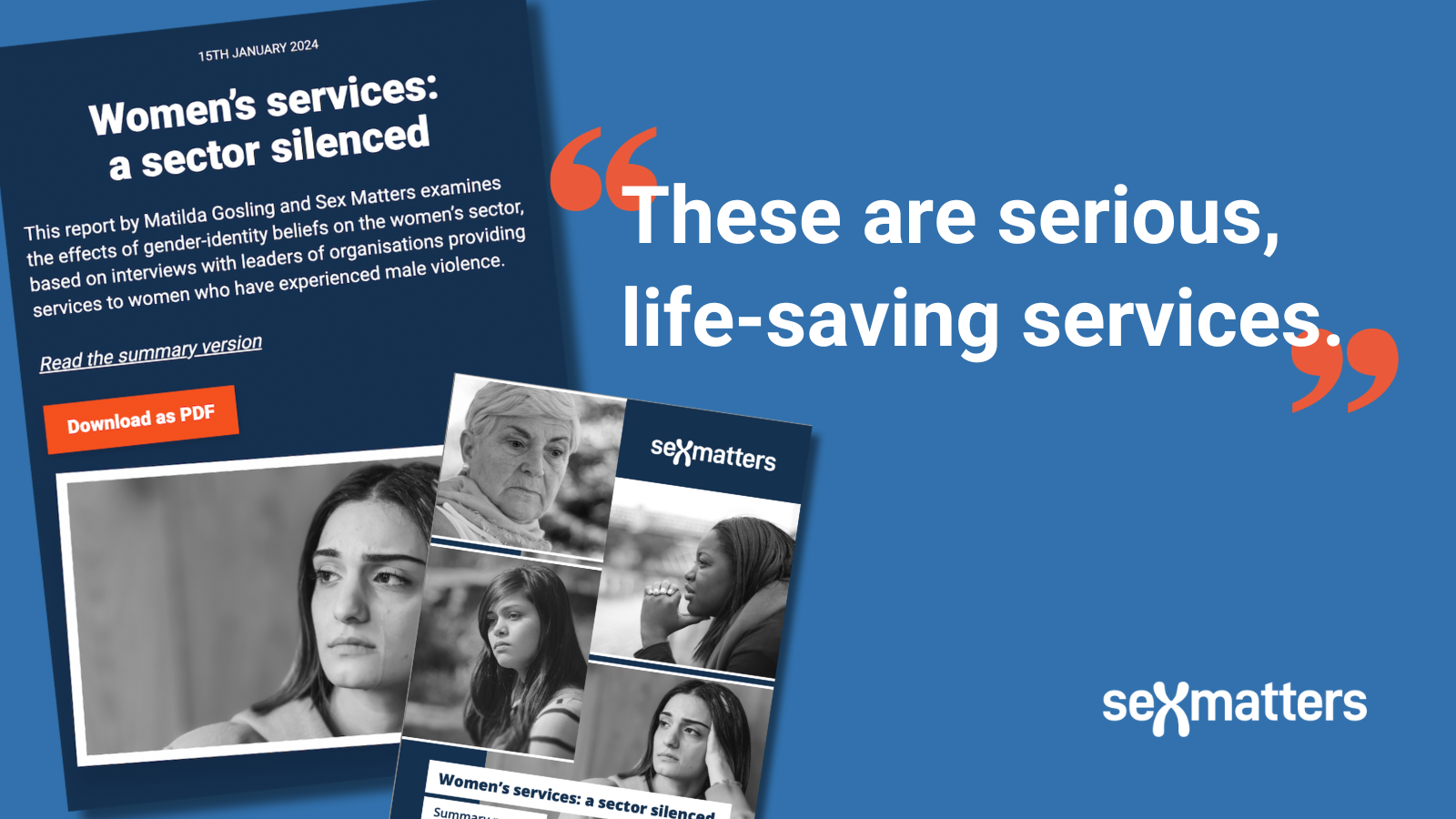 These are serious, life-saving services.