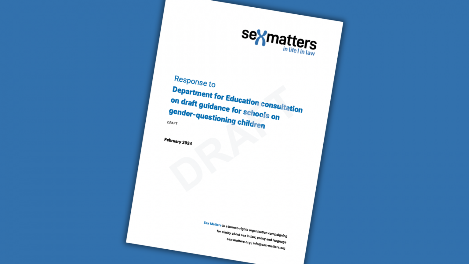 Sex Matters Draft Response To The Department For Education