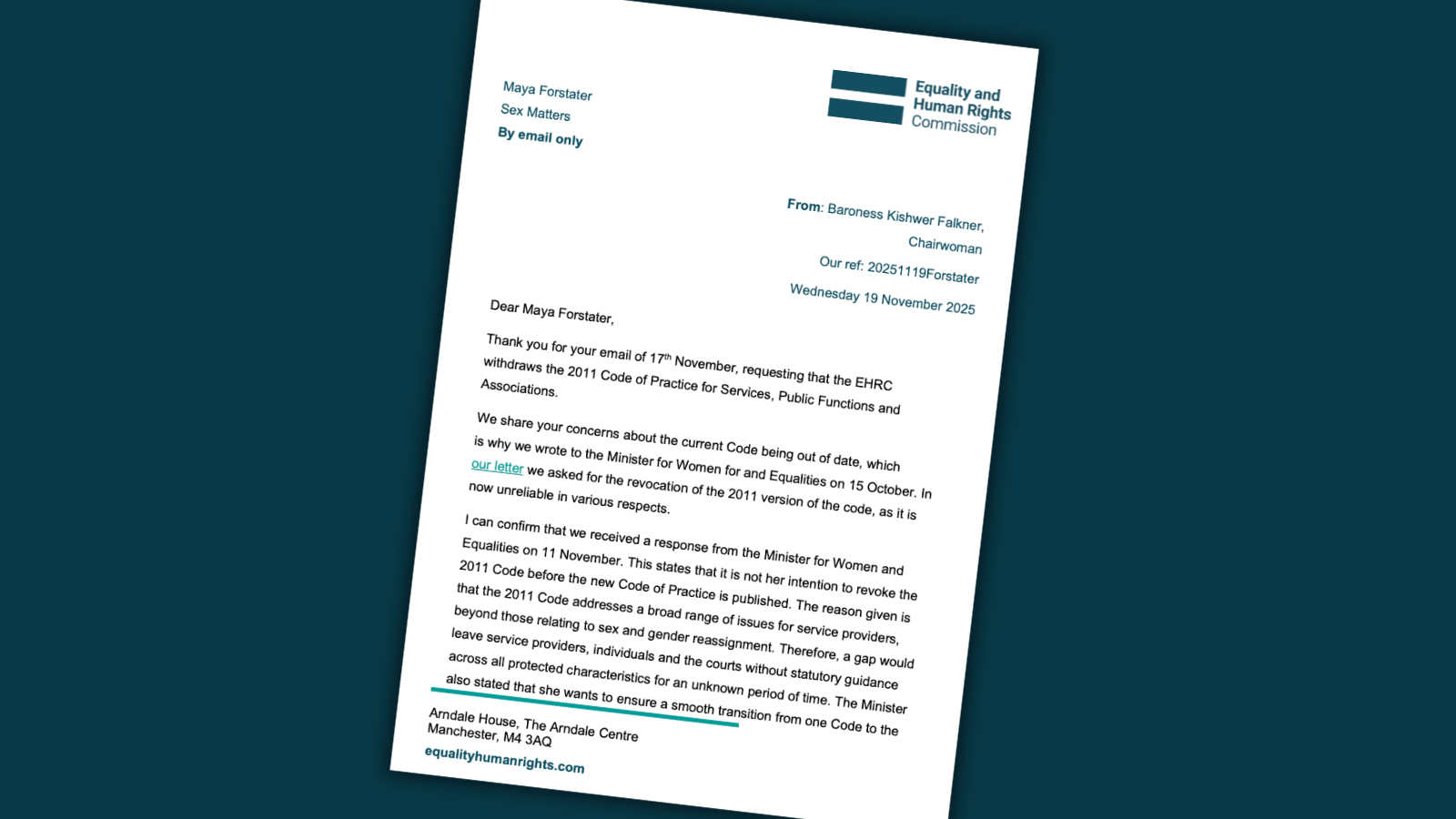 Reply from EHRC