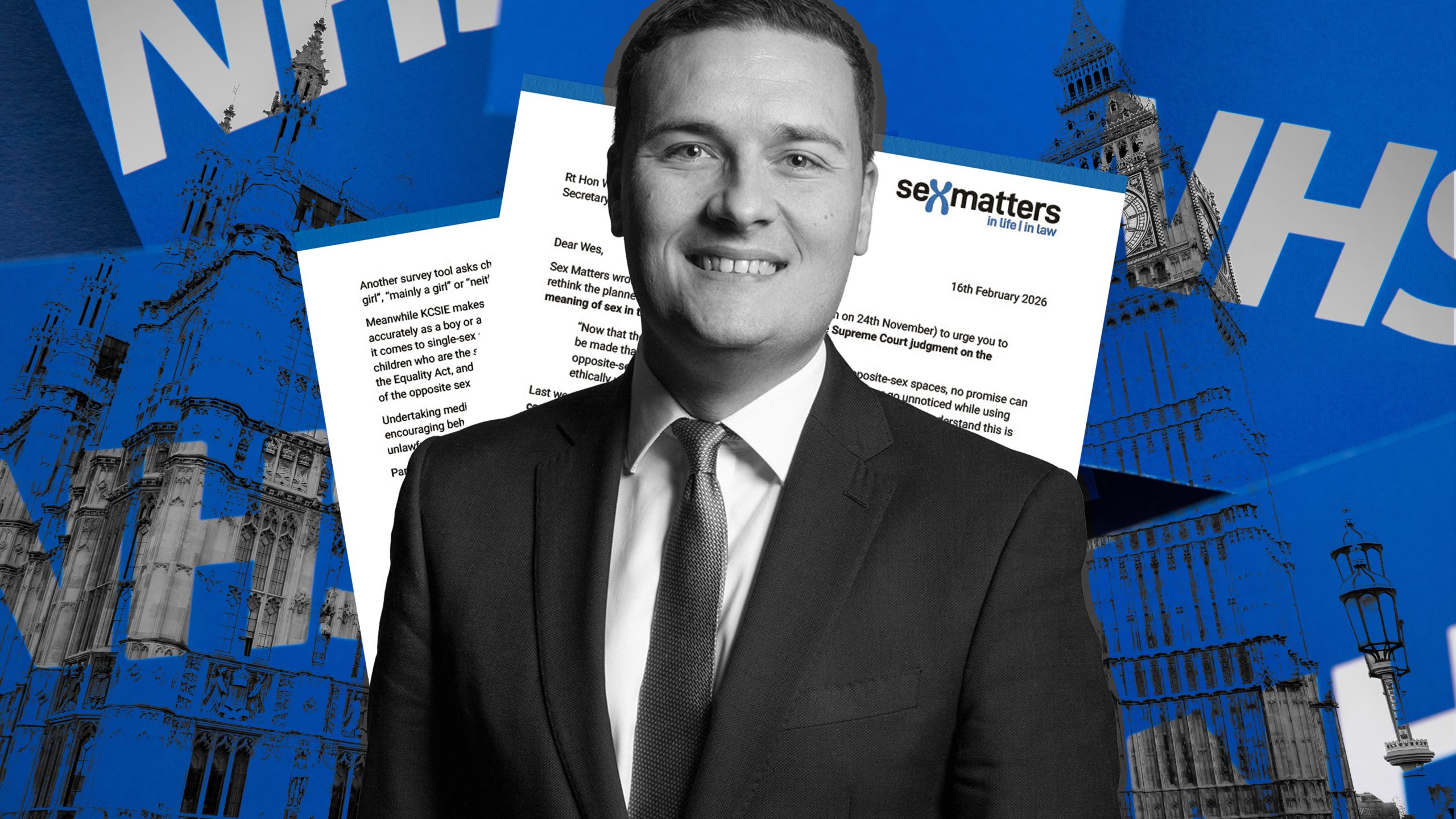 Wes Streeting, NHS logos and a Sex Matters letter