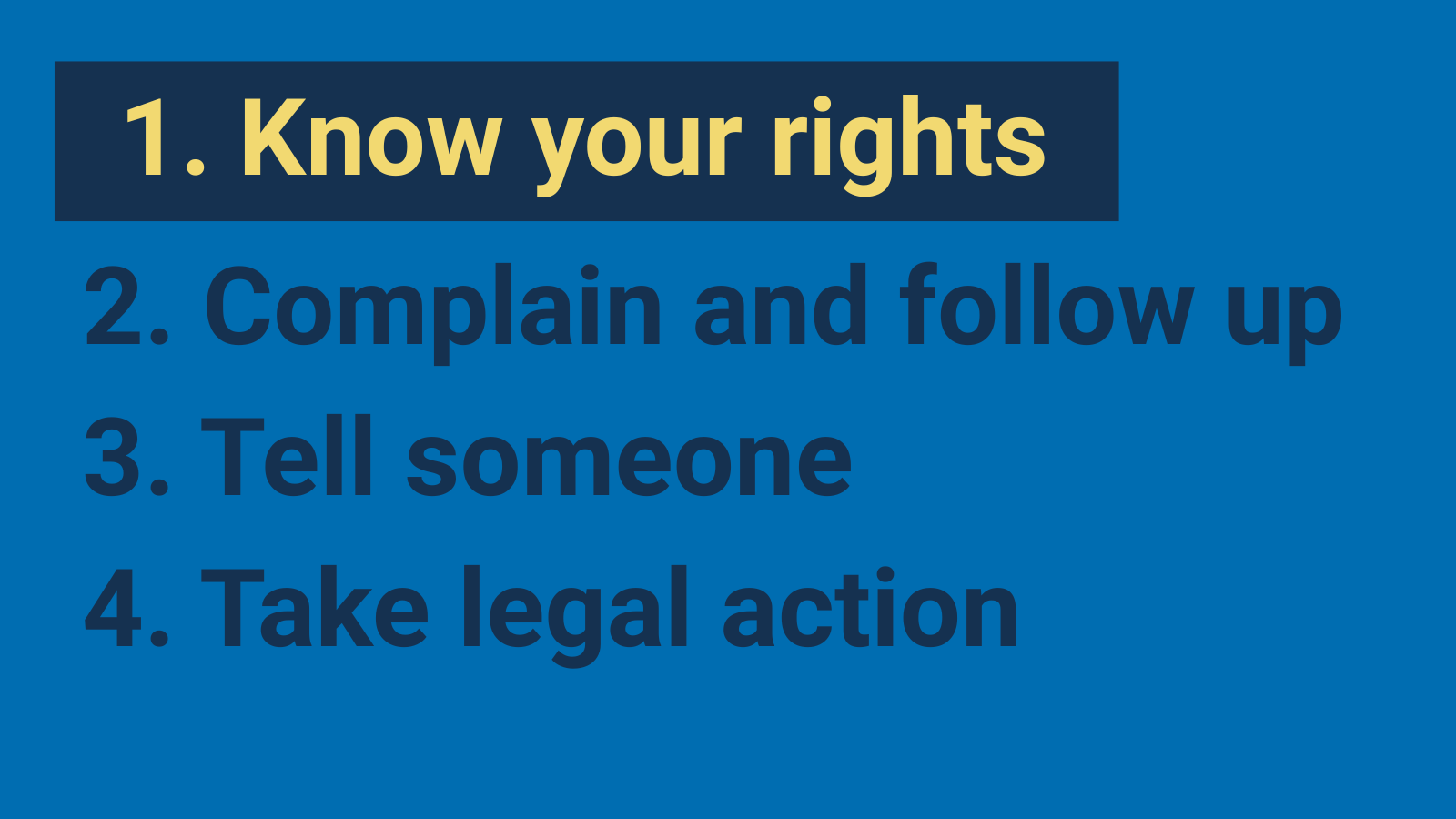 1. Know your rights