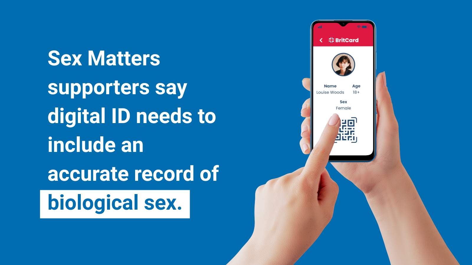 Sex Matters supporters say digital ID needs to be an accurate record of biological sex.