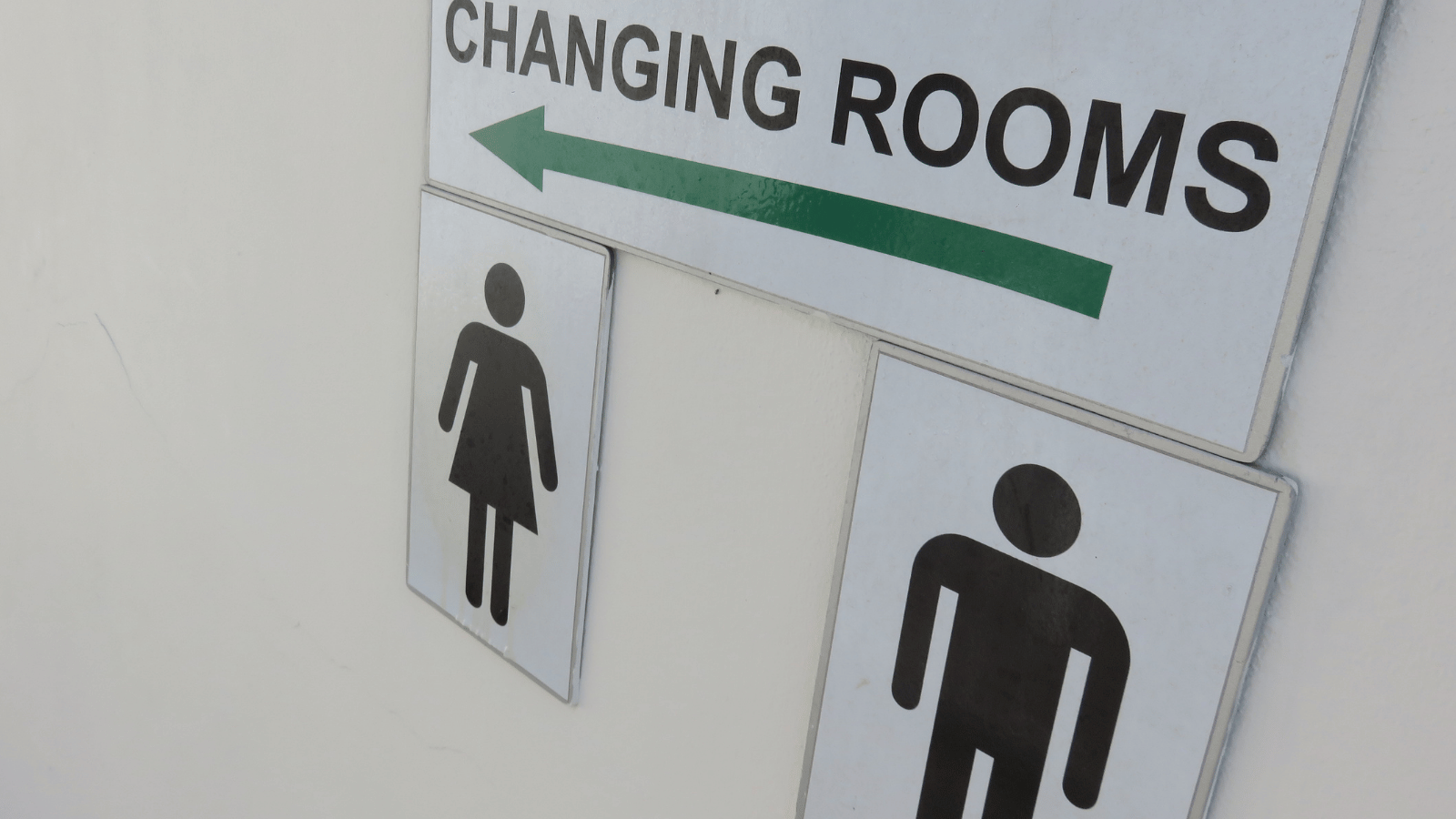 Changing room sign showing male and female symbols