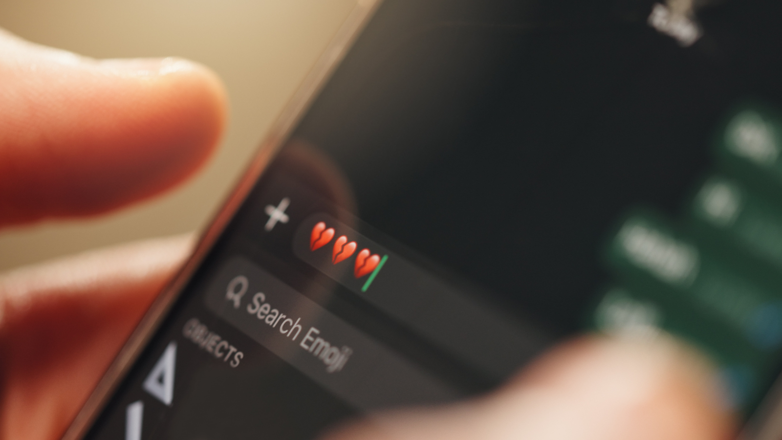 Mobile phone showing dating app